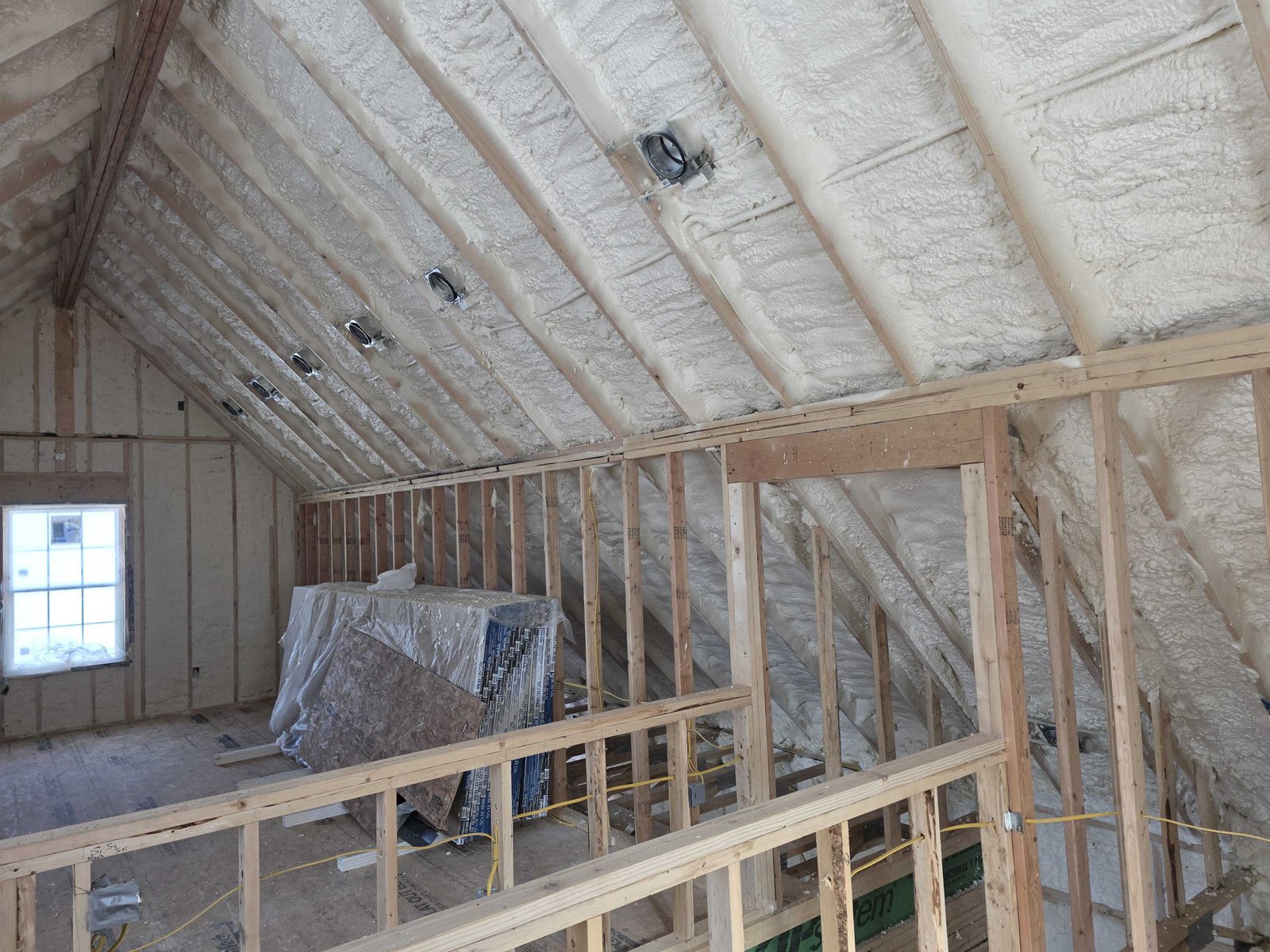Our spray foam gear positioned and ready at the job site.